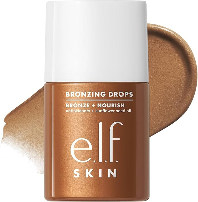 e.l.f. SKIN Bronzing Drops, Liquid Face Tinted Serum with Vitamin E & Sunflower Oil, Shimmer Fini... | Amazon (US)