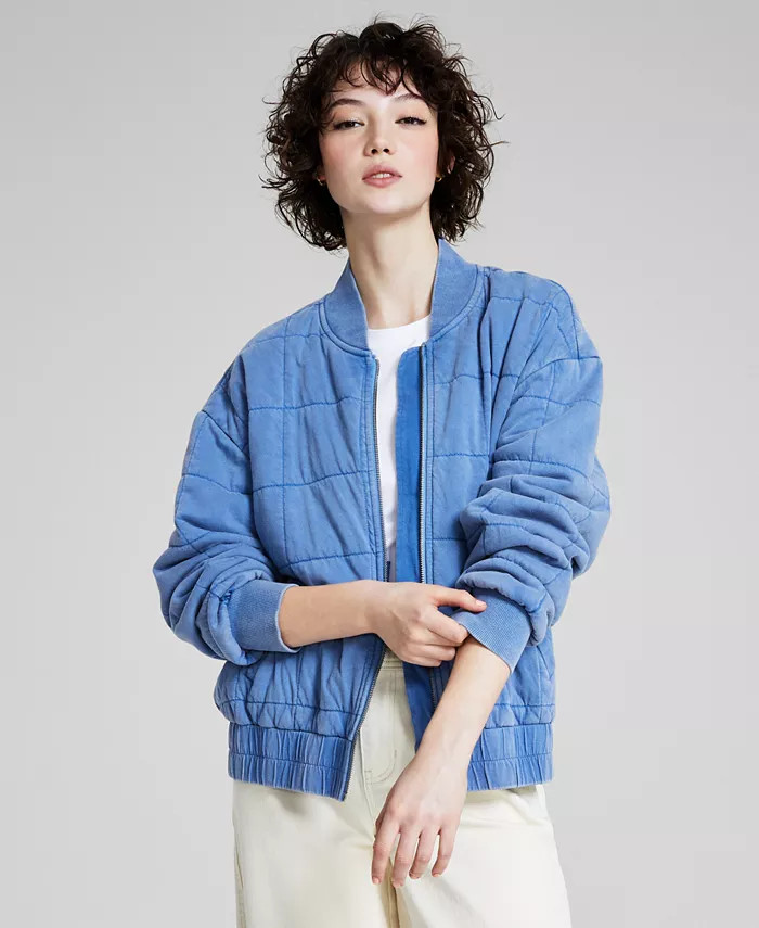 And Now This Women's Washed Quilted Zip-Front Jacket, Created for Macy's - Macy's | Macy's