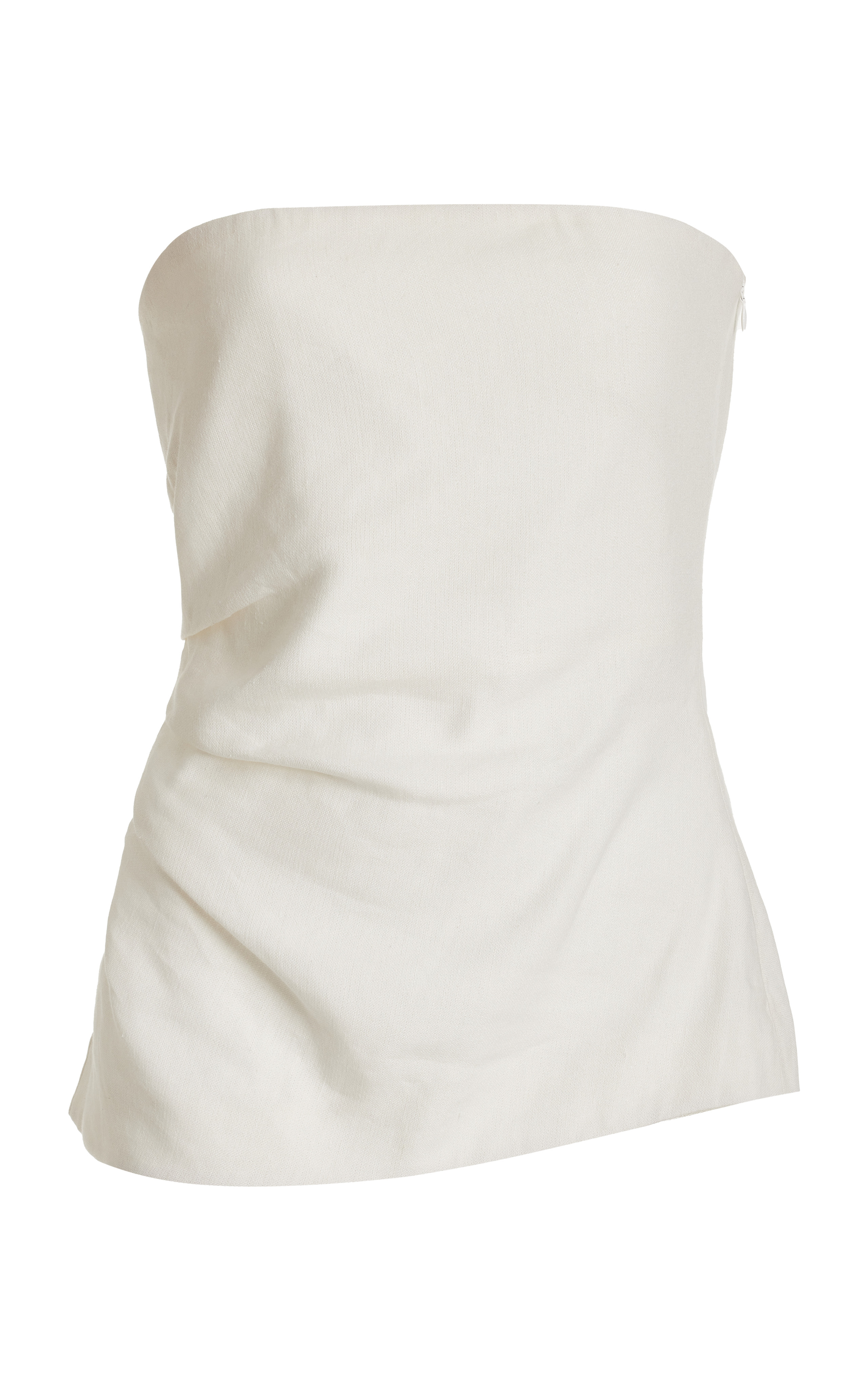Dorian Gathered Linen-Blend Strapless Top | Moda Operandi (Global)