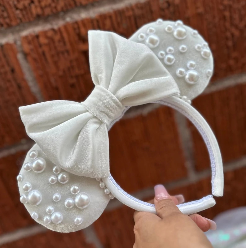 Offwhite Pearl Minnie Ears - Etsy | Etsy (US)