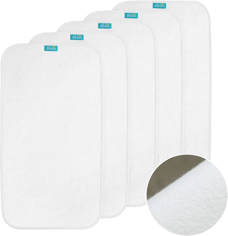 Changing Pad Liner 5 Count Waterproof Baby Diaper Changing Pad Cover 28" X 15" Larger Cotton Flan... | Amazon (US)