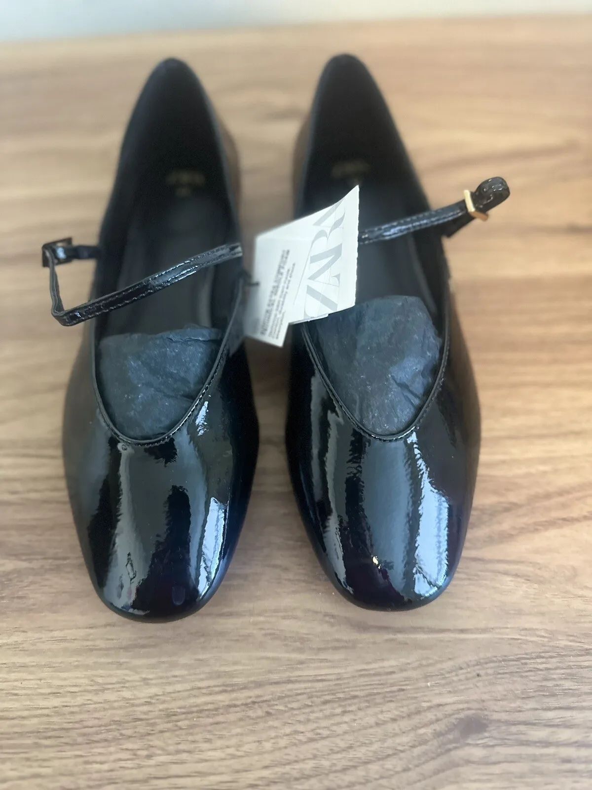 Zara  faux patent leather ballet flats 38. REF. 3501/210 | eBay CA