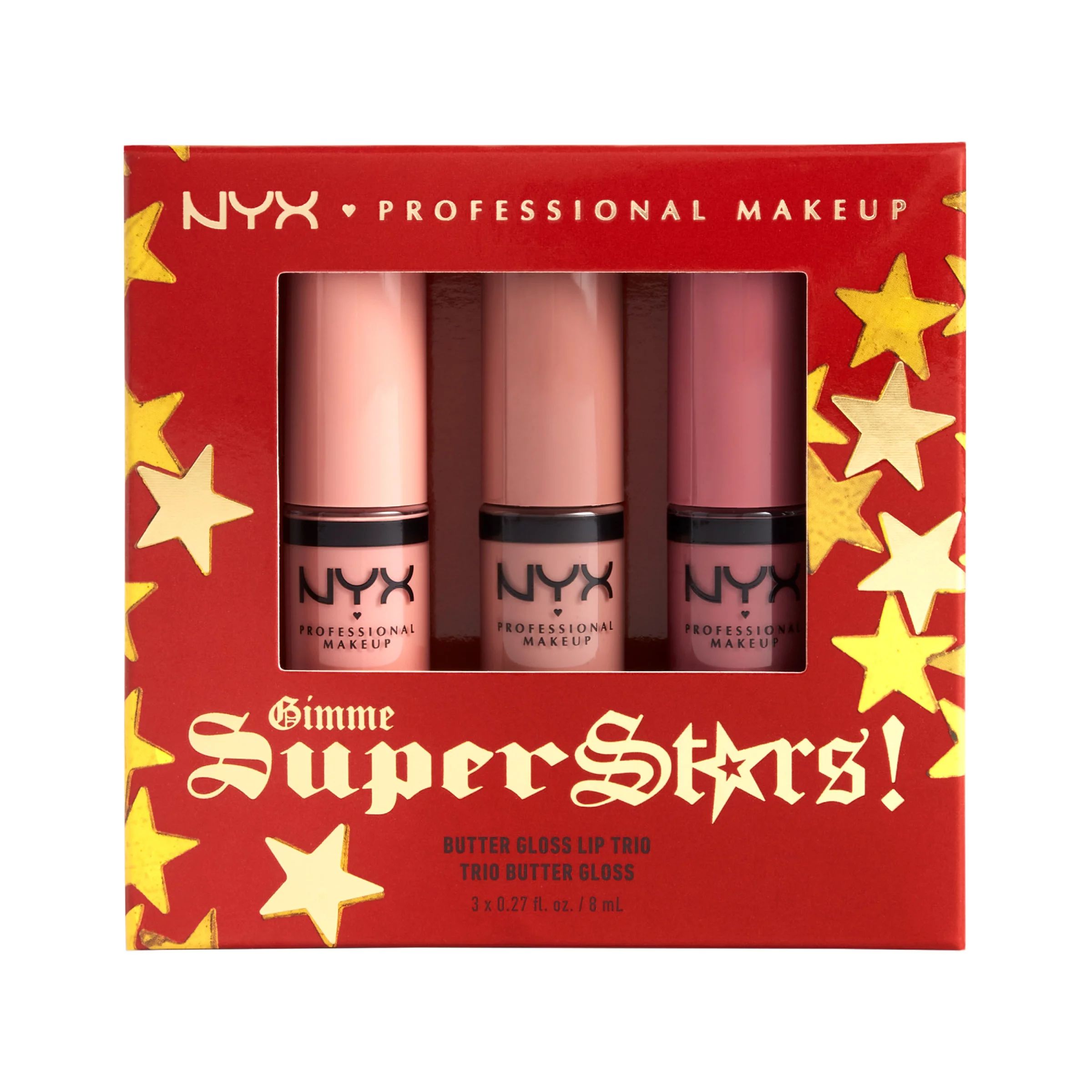 NYX Professional Makeup Butter Gloss Trio, Non-sticky Lip Gloss, Holiday Collection, Light Nudes | Walmart (US)