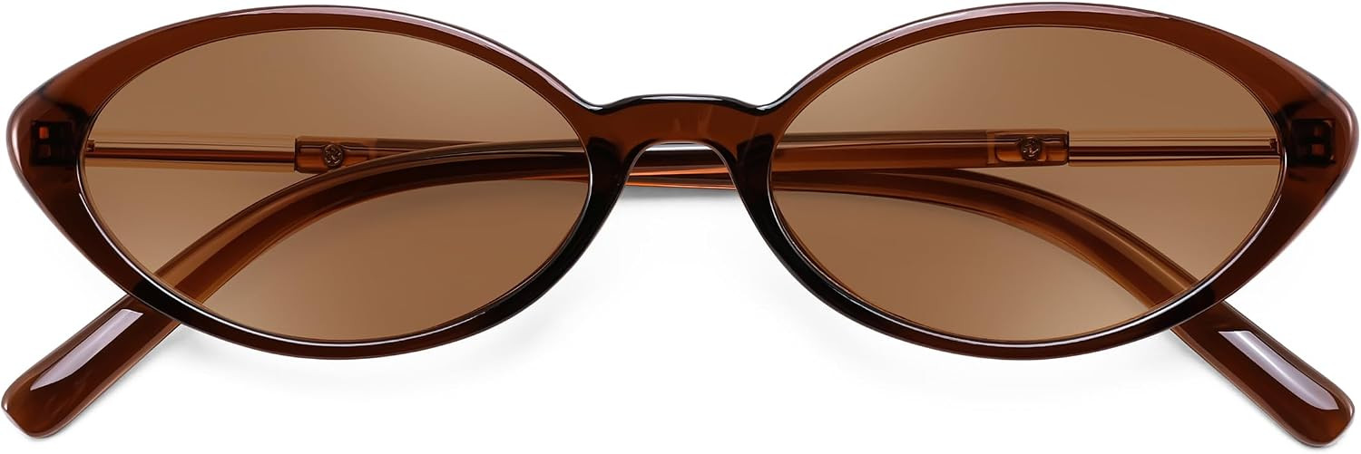 FEISEDY Oval Cat Eye Sunglasses for Women, 90s Narrow Y2K Shades B0435 | Amazon (US)
