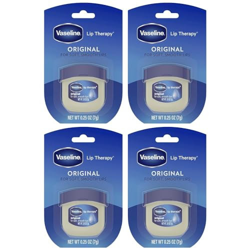 Vaseline Lip Therapy Original 4-Pack – Moisturizing Lip Balm for Very Dry Lips in Mini Jars, 0.25 Oz Ea | Amazon (US)