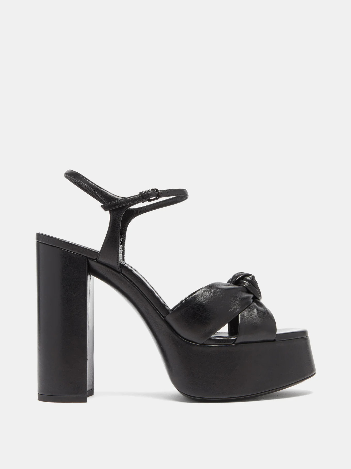 Bianca knotted leather platform sandals | Saint Laurent | Matches (US)