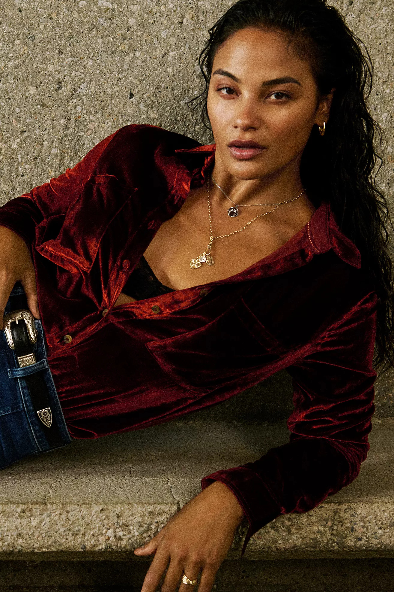 The Hadley Relaxed Buttondown Shirt by Pilcro: Velvet Edition | Anthropologie (US)