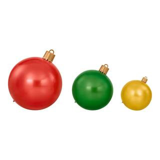 Home Accents Holiday 3-piece Jumbo Ornament Set Inflatable 24GM85574 - The Home Depot | The Home Depot