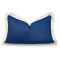 Hofdeco Premium Coastal Hampton Style Patio Indoor Outdoor Lumbar Pillow Cover Only, 12"x20" Wate... | Amazon (US)