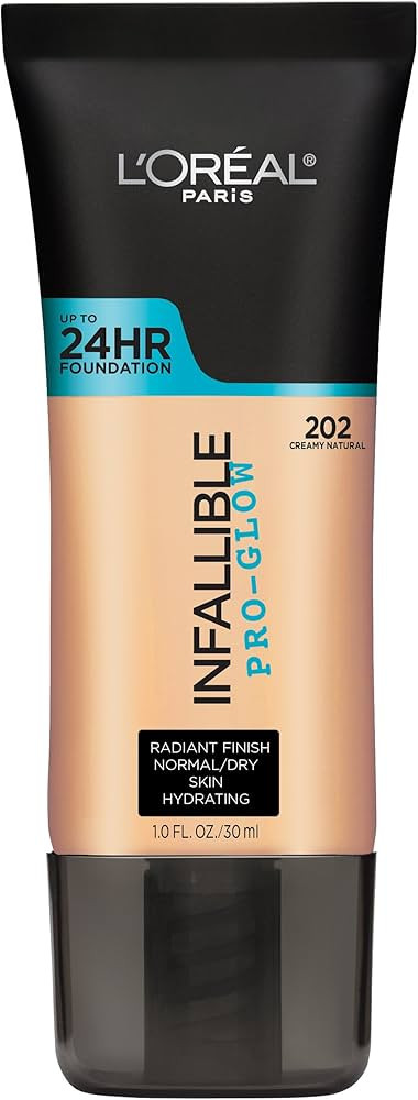 L'Oréal Paris Infallible Pro Glow Longwear Foundation, 202 Creamy Natural 30 ml (Amazon Exclusiv... | Amazon (UK)