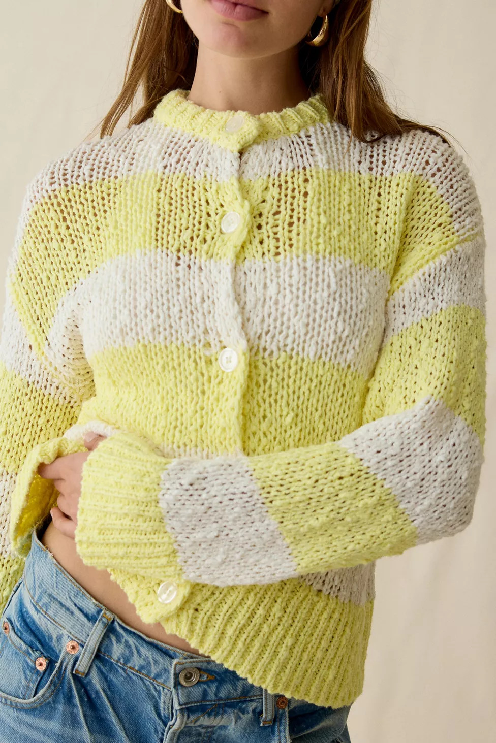 BDG Bridget Cotton Slub Knit Oversized Cardigan | Urban Outfitters (US and RoW)
