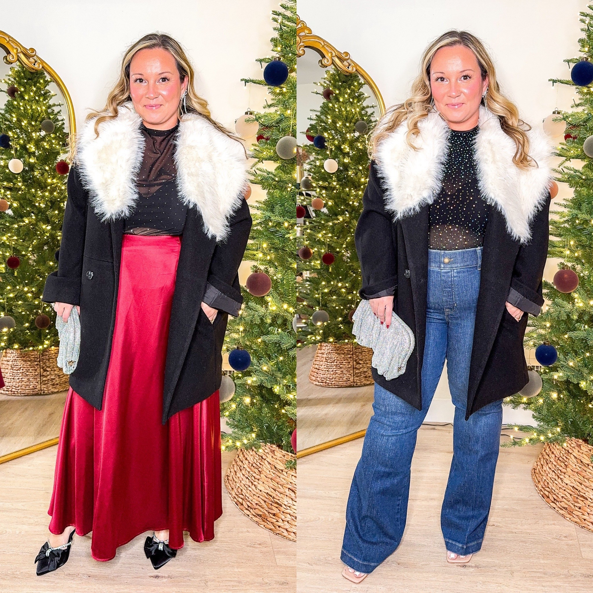 Walmart coat styled 2 ways. 
Size down in the coat it runs oversized! 

Holiday outfit, walmart style, Amazon fashion, Amazon finds, party outfit, Christmas outfit, NYE outfit, jacket, winter coat  

#LTKHoliday #LTKOver40 #LTKMidsize