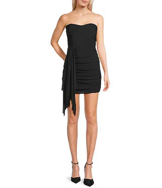 Strapless Draped Bodycon Mini Dress | Dillard's
