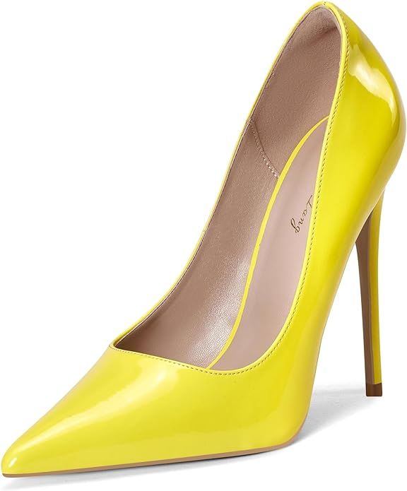 Elisabet Tang Women Pumps, Pointed Toe High Heel 4.7 inch/12cm Party Stiletto Heels Shoes | Amazon (US)
