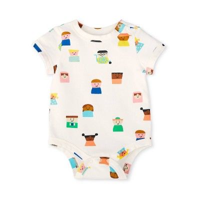 Baby Kids-Print Shoulder Button Short Sleeve Bodysuit - Christian Robinson x Target White | Target
