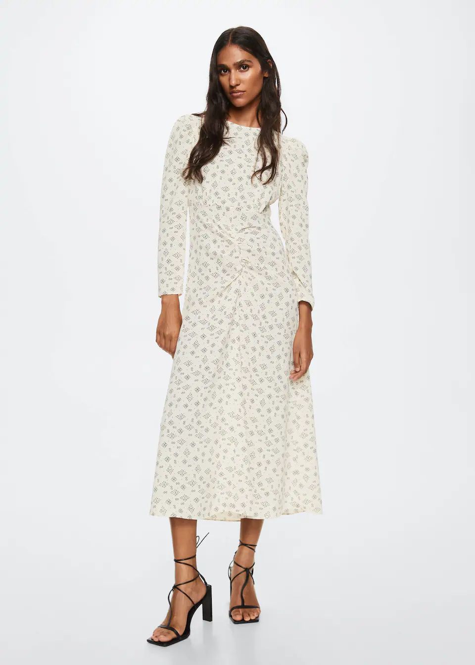 Printed ruched dress -  Women | Mango USA | MANGO (US)