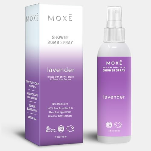 MOXE Shower Mist, Spa Steam Spray, Certified Natural Essential Oils, Aromatherapy, Tension Relief (Lavender, 4 Fl Oz (Pack of 1))… | Amazon (US)