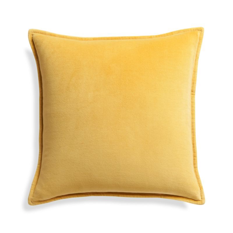 Brenner Spicy Mustard 20" Pillow Cover + Reviews | Crate and Barrel | Crate & Barrel