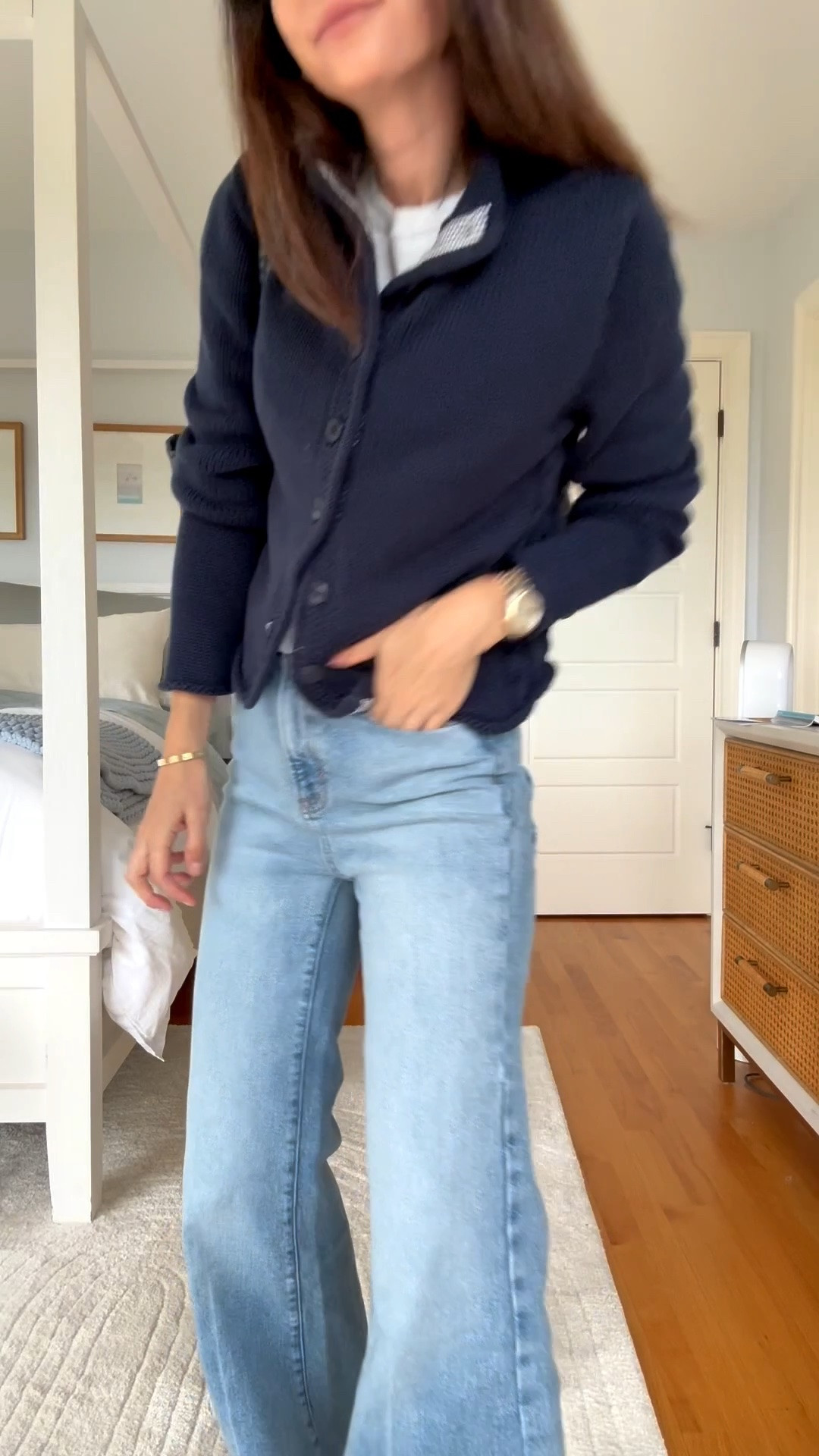Sizing info/ wearing a 2 reg in jeans. Size up one size. Xs in tee and small in cardigan.

#LTKdayinmylife #LTKgrwm #LTKootd