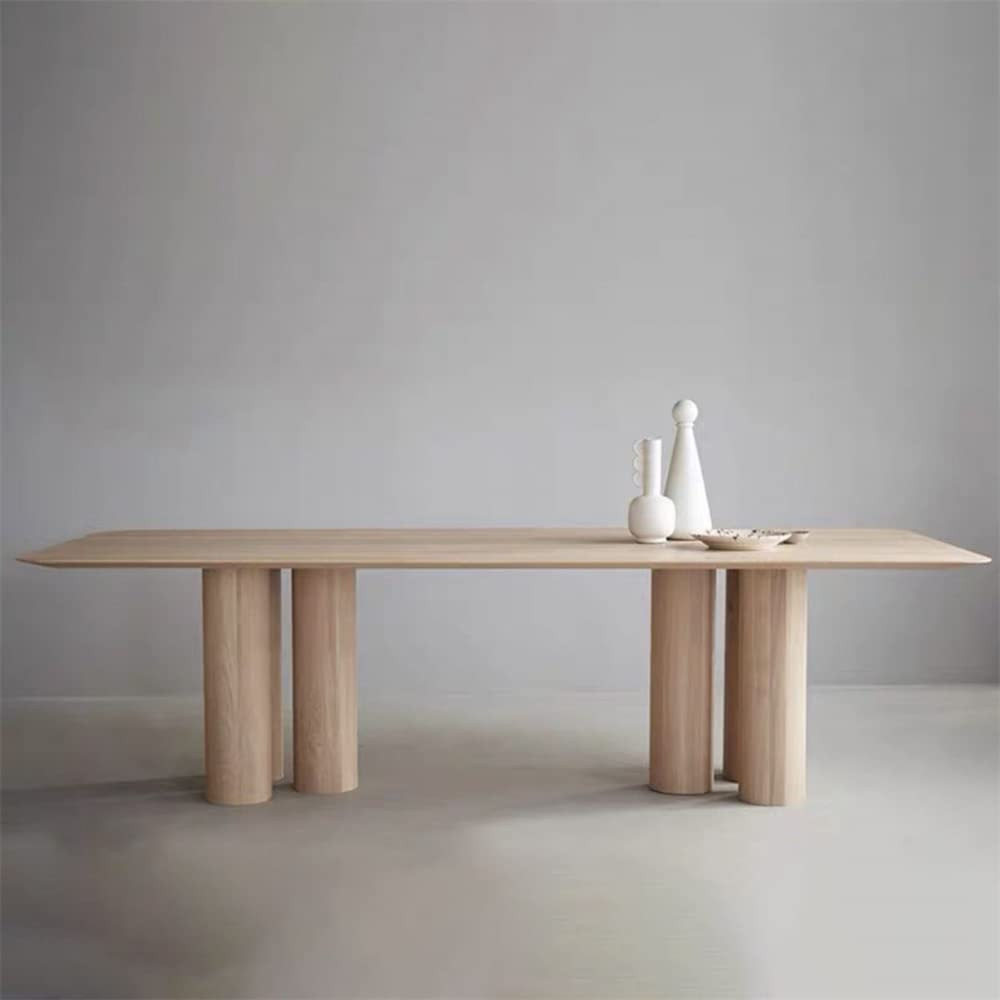 LAKIQ Rectangular Dining Table Solid Wood Kitchen Dining Table Fixed Table Modern Office Conferen... | Amazon (US)