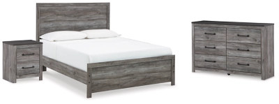 Bronyan Queen Panel Bed with Dresser and Nightstand, Dark Gray | Ashley Homestore