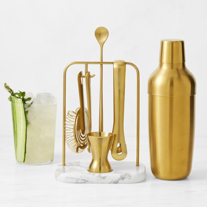 Williams Sonoma Encore Bar Tool Set with Marble Stand & Shaker | Williams-Sonoma