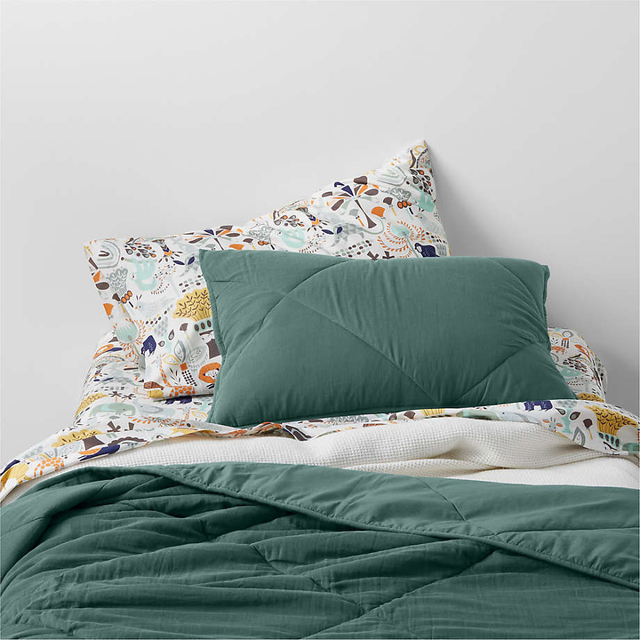 Supersoft Kids Green Gauze Cotton Twin Quilt + Reviews | Crate & Kids | Crate & Barrel