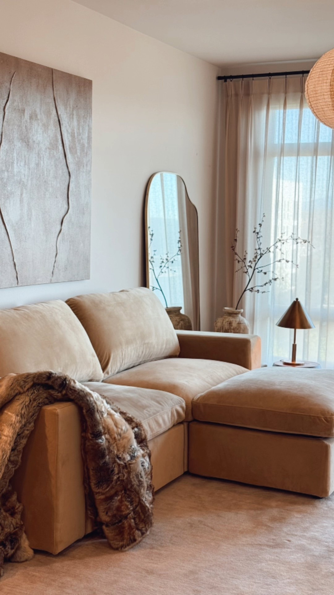 Living room view ✨ 
Couch - camel beige performance velvett

#LTKHome #LTKFallSale #LTKSeasonal