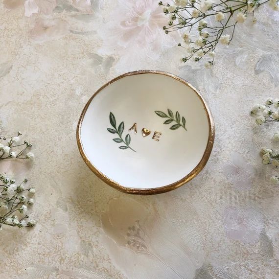 Personalized Wedding Gift / Jewelry Dish / Date and Initials / - Etsy | Etsy (US)