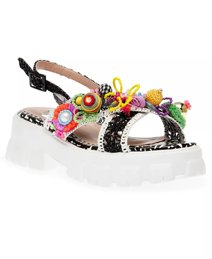 Betsey Johnson Women's Graysen Embellished Platform Lug-Sole Sandals - Macy's | Macy's