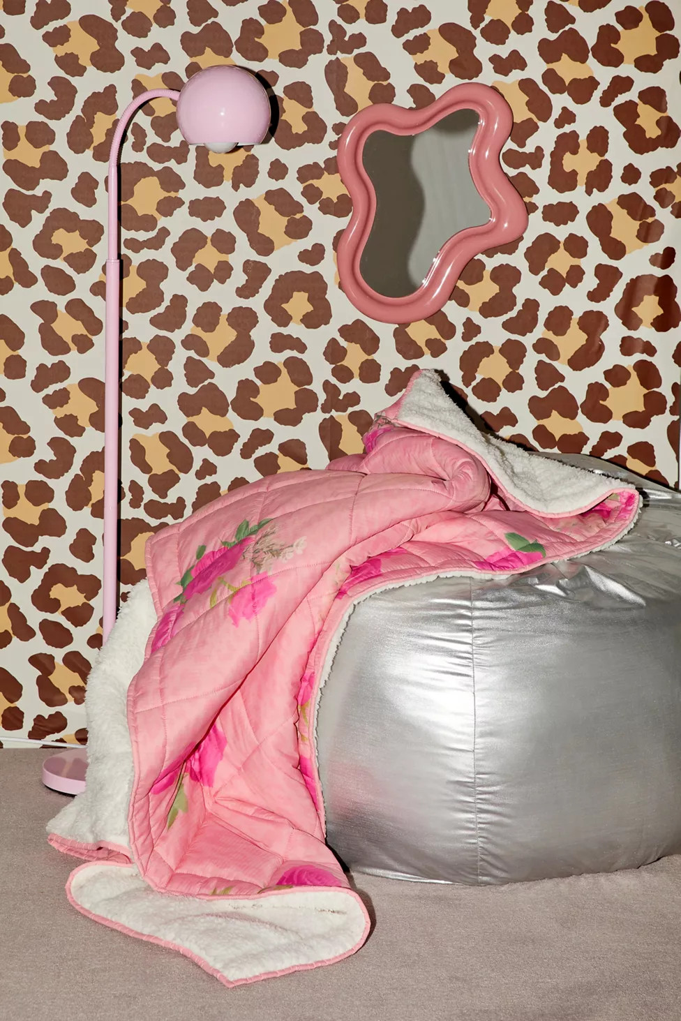 Clara Puff Nylon & Fleece Throw Blanket | Urban Outfitters (US and RoW)