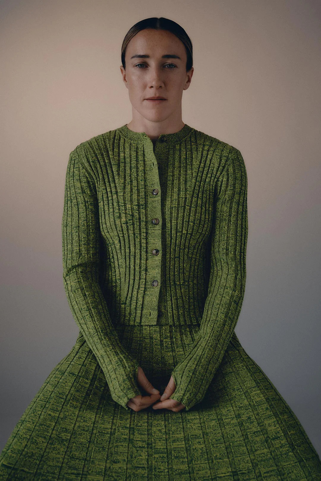 Michelle | Ribbed Cardigan in Dark Green | ALIGNE | ALIGNE UK & EU