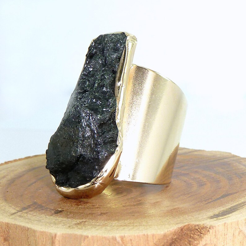 Tourmaline Ring Raw Tourmaline Ring Black Tourmaline Ring | Etsy | Etsy (US)