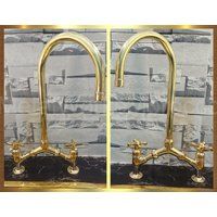 Georgian Unlacquered Brass Sink Bridge Faucet Y Shape - Swan | Etsy (US)