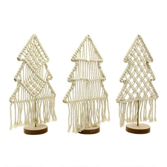 Macrame Tabletop Trees Set of 3 | World Market