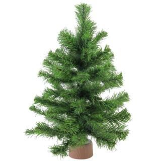 18" Unlit Mini Pine Artificial Christmas Tree in Faux Wood Base | Michaels Stores