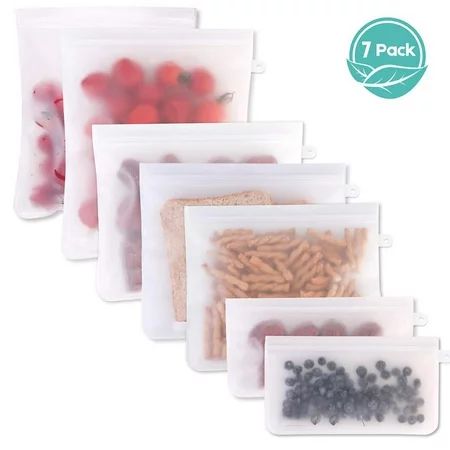 Chinatera 7pcs Reusable Food Sealed Bag Leakproof Kitchen Snacks Storage Organizer | Walmart (US)