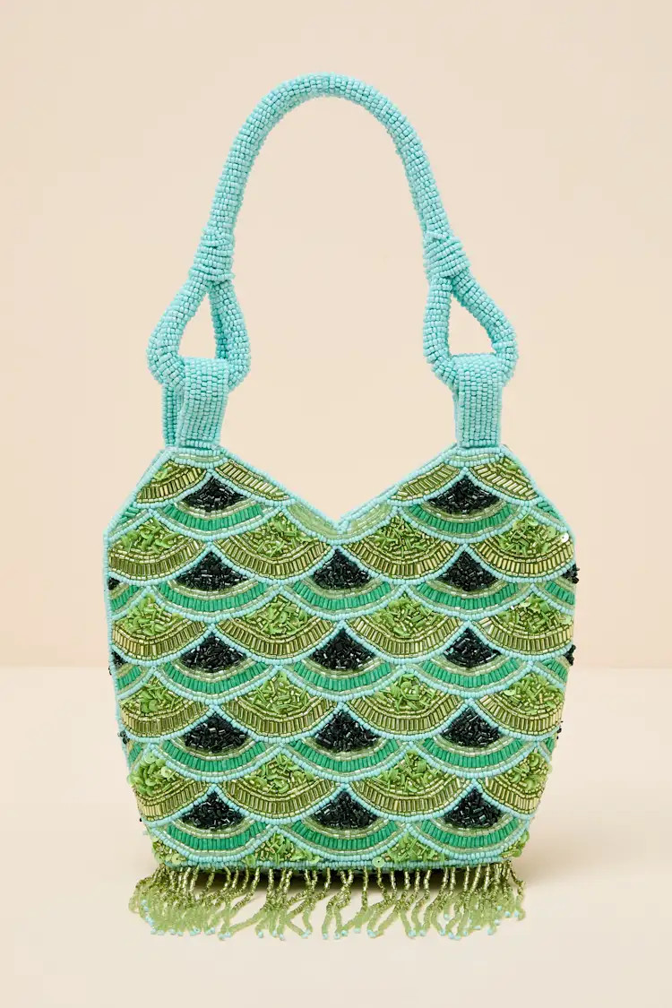 Sonia Green Multi Beaded Fringe Handbag | Lulus