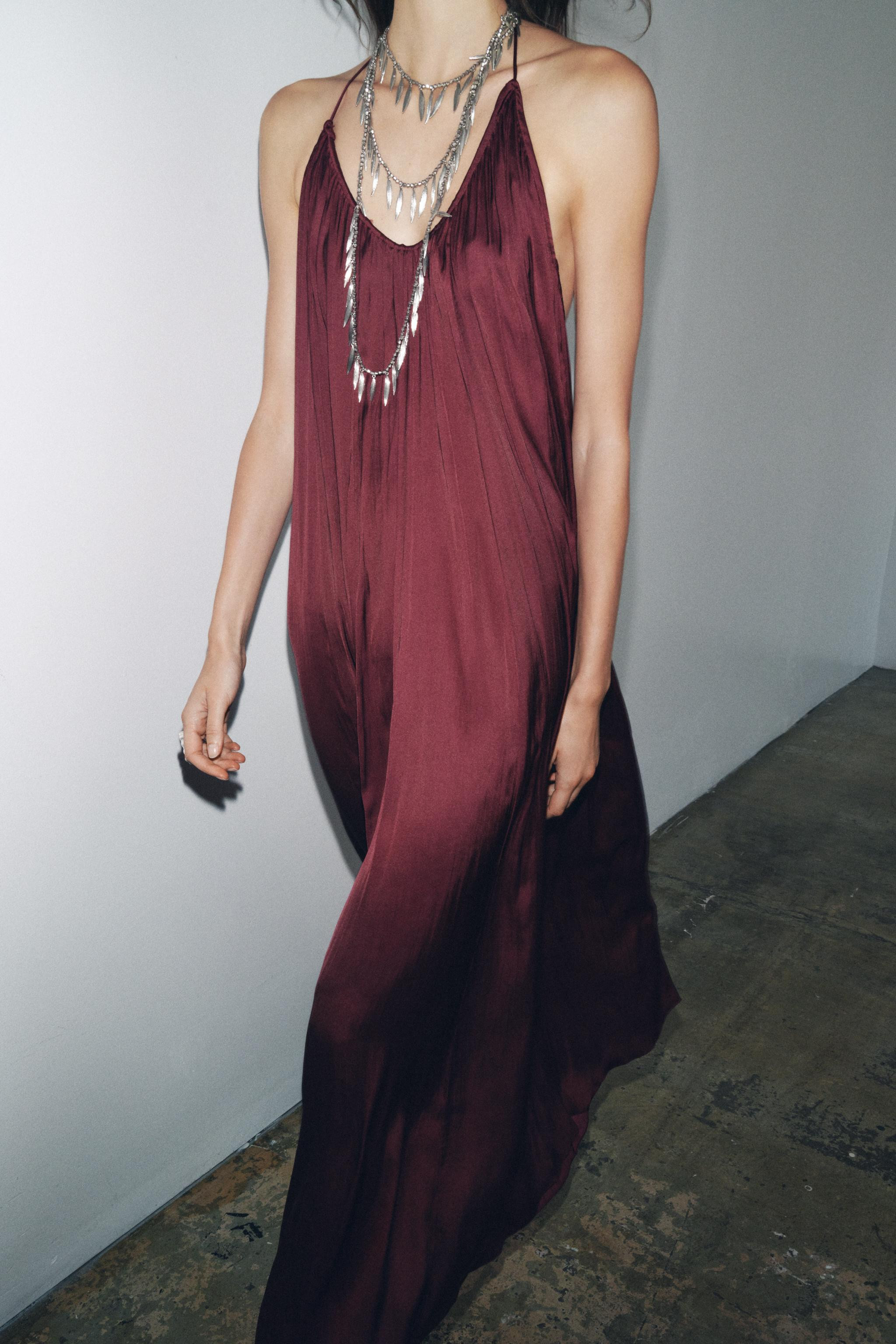 ZW COLLECTION SATIN LONG DRESS | Zara US