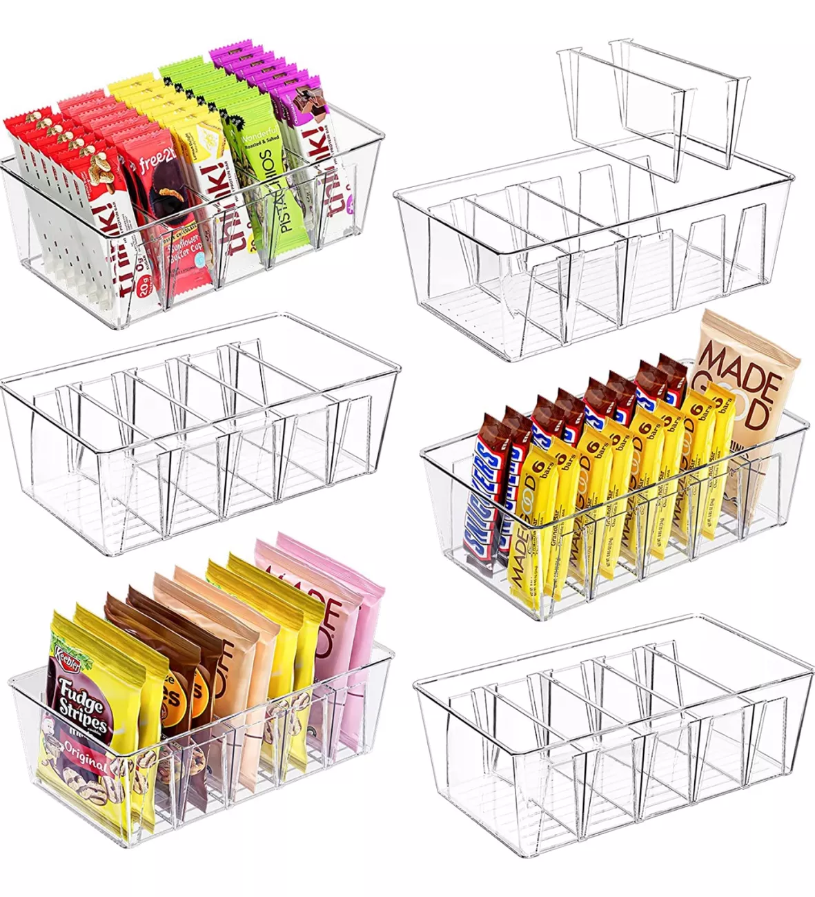 4 Pack Acrylic Pantry Organization and Storage Bins Acrylic