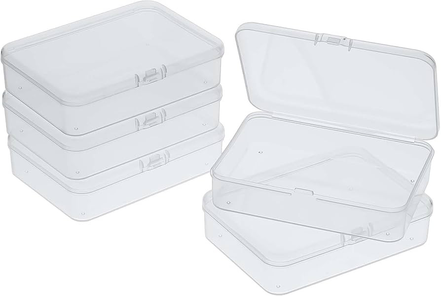 5 Pcs Mini Plastic Storage Containers Box with Lid, Small Storage Containers Travel Case 4x3x1 In... | Amazon (US)