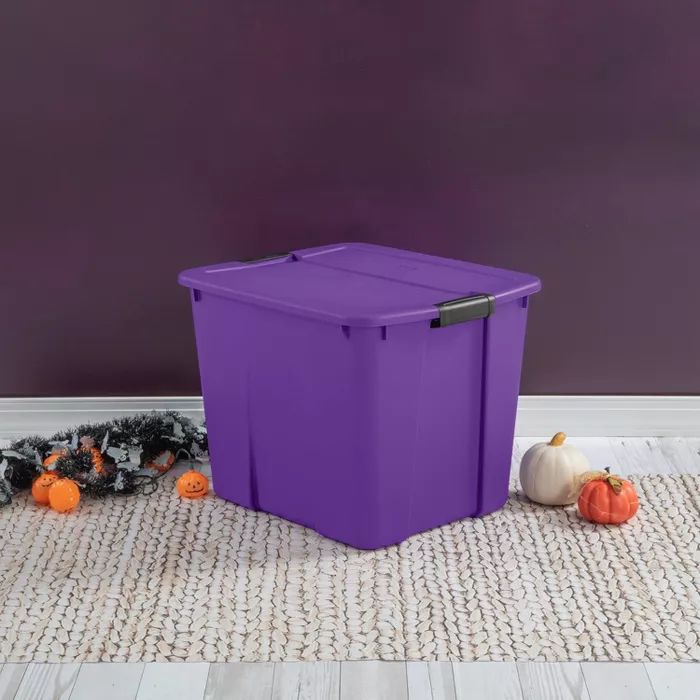 Sterilite 20gal Latching Storage Tote Purple | Target