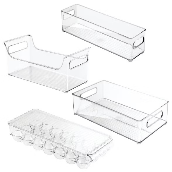 mDesign Plastic Kitchen Cabinet, Fridge Food Storage Organizer, Set of 4 - Clear | Target