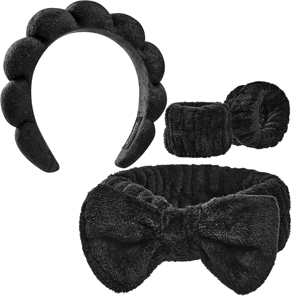 Headbands for Women - Spa Headband and Wristband Set - Headband for Washing Face,Facial Mask,Make... | Amazon (US)
