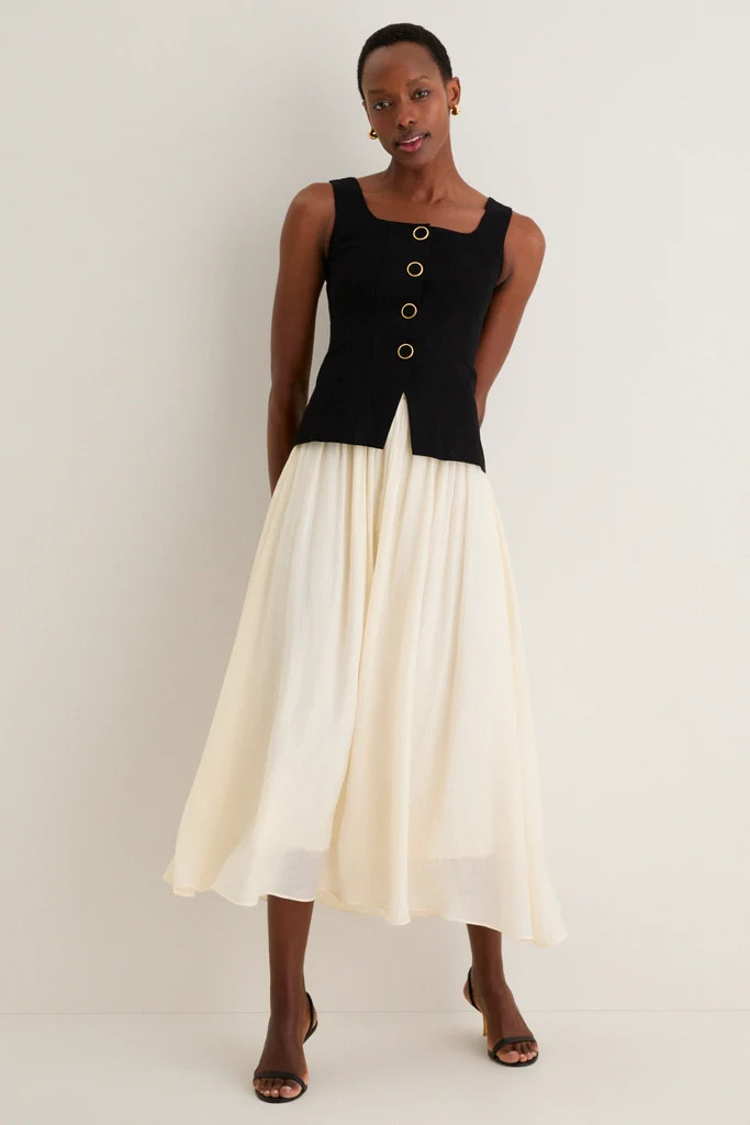 Black and Ivory Square Neck Vest Midi Dress | Tuckernuck (US)
