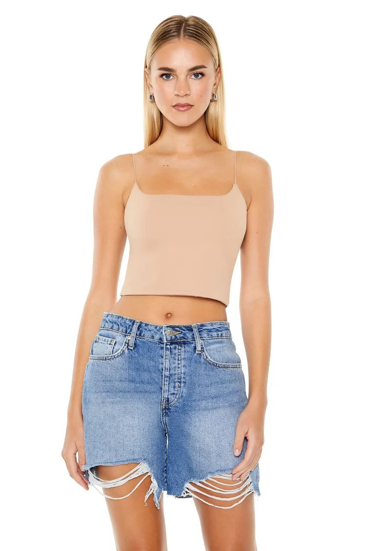 Women's Sculpt Shape Cropped Cami in Nudes, XS | Forever 21