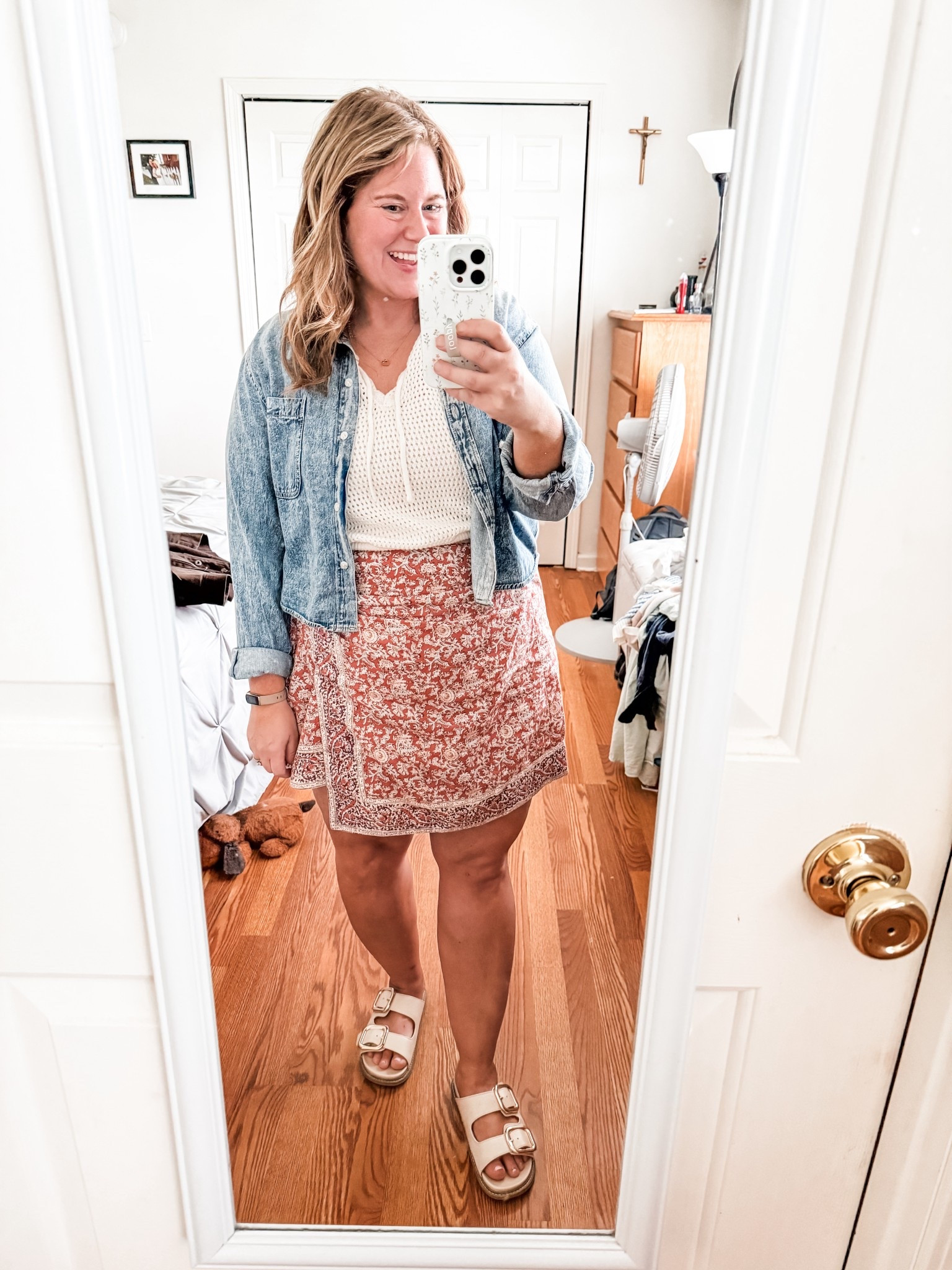 Teacher outfit! Large in sweater tee and XL in wrap skirt  

#LTKMidsize #LTKSeasonal #LTKFindsUnder50