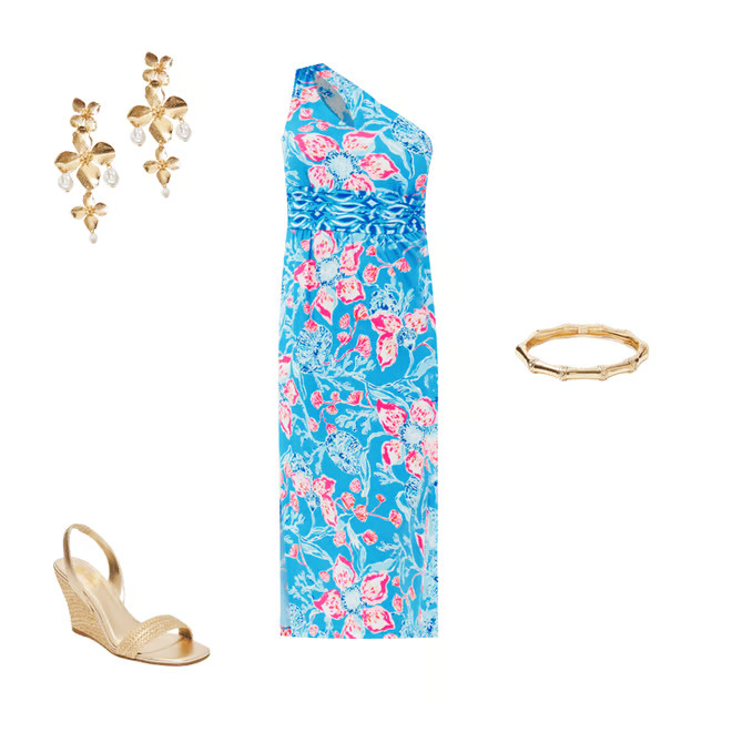 Helina One-Shoulder Midi Dress | Lilly Pulitzer | Lilly Pulitzer