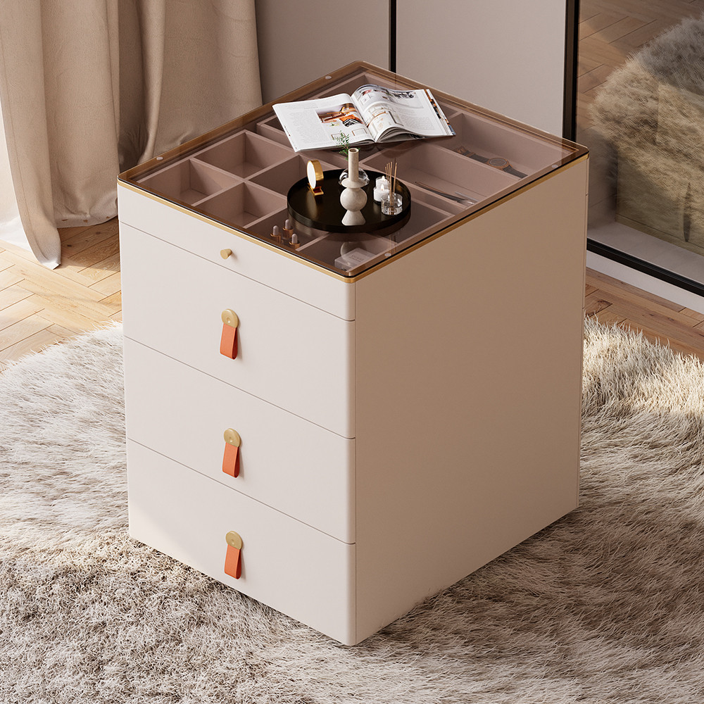 Modern Champagne Walk in Closet Island 6 Drawers Dresser & Chest with Jewelry Storage | Homary