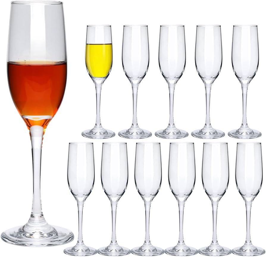 6 oz Champagne Flutes Glass, Wine Flutes Set of 12, for Champagne, Wine, High-End Banquets, Parti... | Amazon (US)
